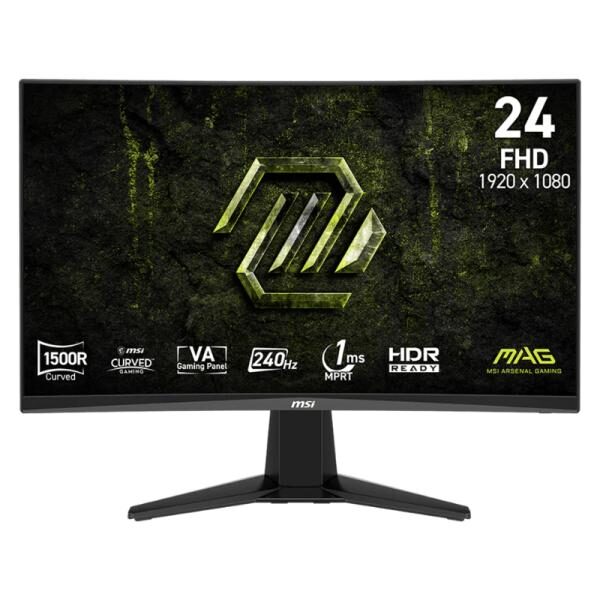 MONITOR MSI MAG 245C X24 24" CURVA 1500R 1920X1080 FHD 240HZ AMD FREESYNC PREMIUM DISPLAYPORT / HDMI 9S6-3BD01M-001