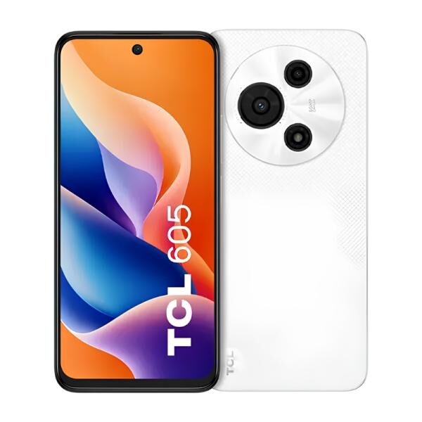 CELULAR TCL 605 4+8+128GB DUAL SIM INCLUYE CARGADOR + FUNDA + AUDIFONOS ALï¿½MBRICOS TCL-T517J-2S-WH