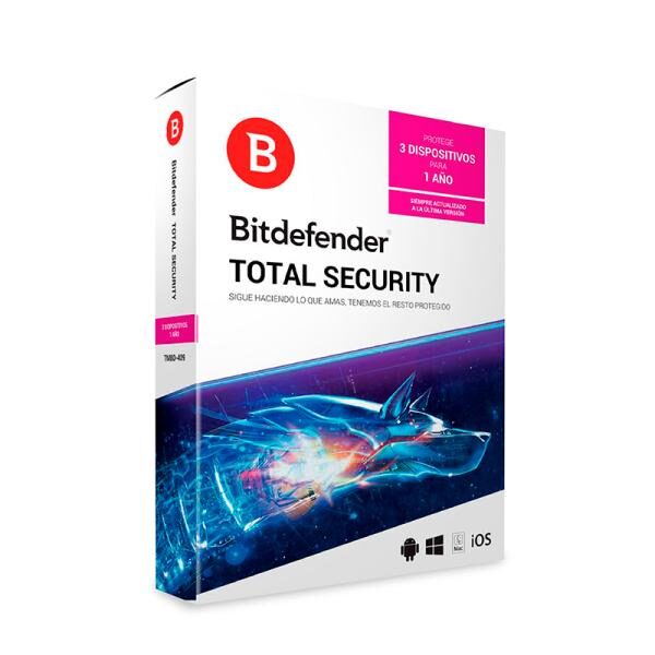 LICENCIA ANTIVIRUS BITDEFENDER TOTAL SECURITY 3 PC 1 Aï¿½O