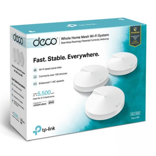 SISTEMA WIFI TP LINK DECO M5 (3PACK) DUAL BAND 1300MBPS WI-FI AC MESH