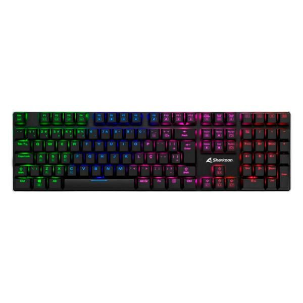 TECLADO GAMING RGB SHARKOON PUREWRITER MECï¿½NICO ALï¿½MBRICO USB INGLï¿½S SWITCH ROJO 4044951021468